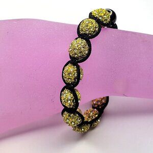 Shambala Bracelet in Yellow Diamante rhinestones